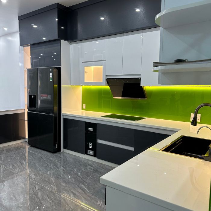 Bộ tủ bêp nhôm tổ ong hiện đại